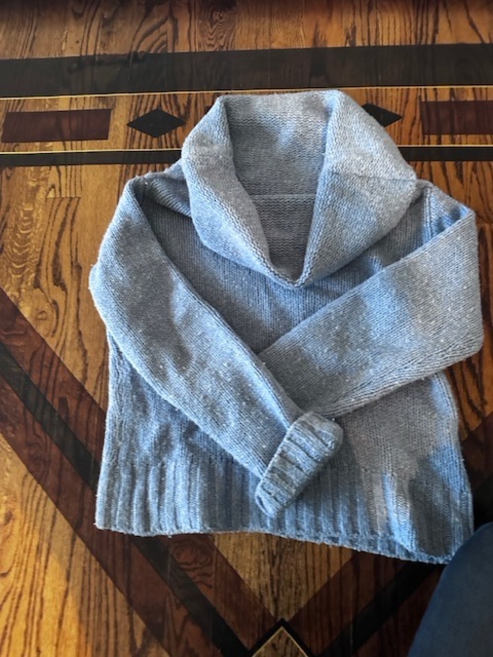 Anthropologie Pale Blue Cowlneck Knit Sweater